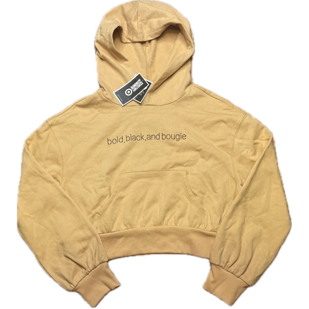 Black History Month by Target -Women’s Cropped Pullover Hoodie-Gold -Size XS-NWT